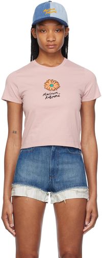 Maison Kitsuné T-shirt rose à logo Floating Flower