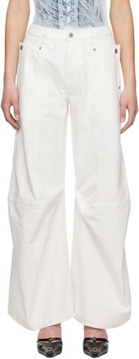 Feng Chen Wang White Cargo Jeans