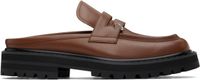 Marni Flâneurs de style sabot 2.0 bruns en cuir à semelle épaisse et à ferrure de style perçage