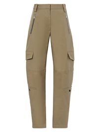 Women's Straight-Leg Cotton-Blend Cargo Pants - Dark Khaki - Size 12