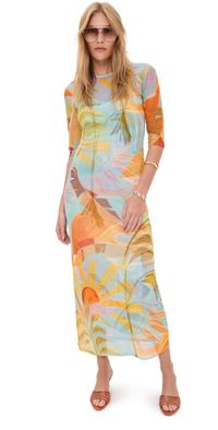 Never Fully Dressed Sky Sydney Mesh Midi Dress Blue 2