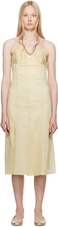 BELLE Yellow Flore Midi Dress