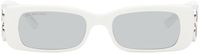 Balenciaga White Dynasty Rectangle Sunglasses
