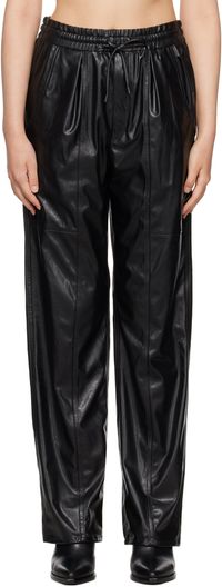 Isabel Marant Etoile Black Brina Faux-Leather Trousers