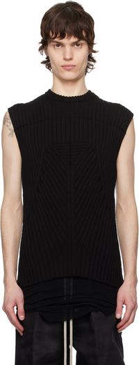 Rick Owens Black Hollywood Cotton Knit Vest