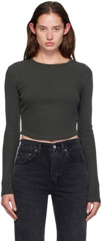 AGOLDE Green Nova Long Sleeve T-shirt