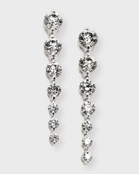 18K White Gold Graduated Diamond Drop Earrings, 2tcw, 1.25"L / 0.1"W