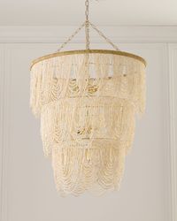 Draped 34" 4-Light Palay Shell Chandelier