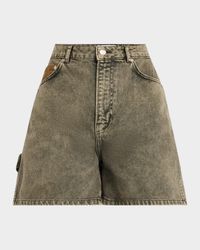 Vintage Washed Denim Workwear Shorts