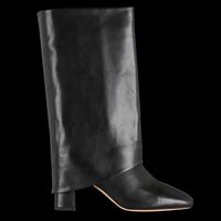 Mi/mai - Bottes bout carré en cuir - Taille 41 - Noir