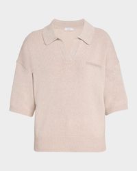 Punto Luce Wool-Cashmere Polo Sweater