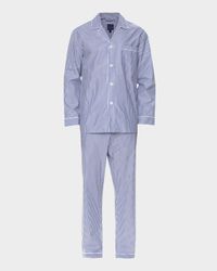 Men's Cotton Bengal Stripe Long Pajama Set