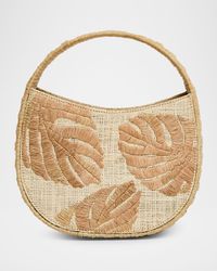 The Arc Leaf Straw Top-Handle Bag