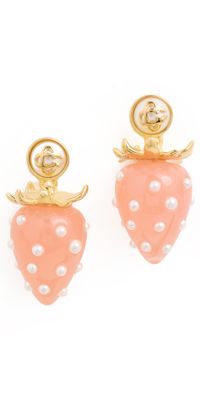 Casablanca Strawberry Earrings Brass/Resin/Pearl One Size