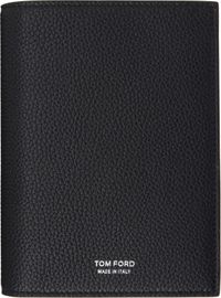 TOM FORD Black Soft Grain Leather T Line Passport Holder