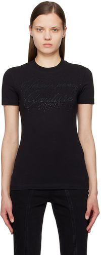 Versace Jeans Couture Black Crystal-Cut T-Shirt