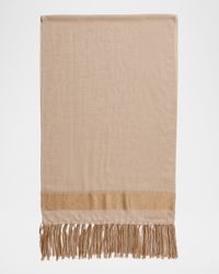 Chevron Fringe Cashmere-Silk Stole