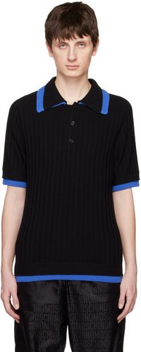 Moschino Black Contrast Trim Polo