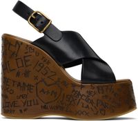 Chloé Black Maxime Wedge Sandals