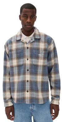 Obey Laurel Flannel Shirt Coronet Blue Multi S