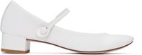 Repetto White Rose Mary Jane Heels