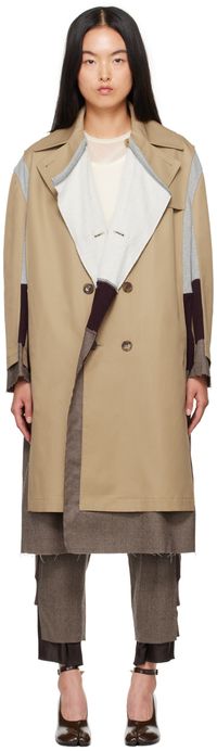 UNDERCOVER Beige Paneled Trench Coat