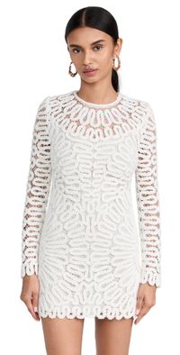 SIMKHAI Mccall Cage Crochet Embroidery Mini Dress Black 2