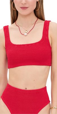 Hunza G Xandra Bikini Top Red One Size