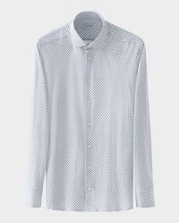 Men's 4Flex Slim-Fit Medallion-Print Sport Shirt