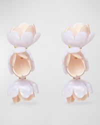 Rose Petal Triple Drop Clip-On Earrings