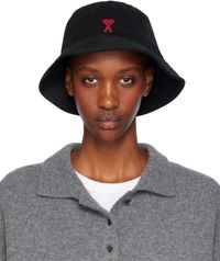 AMI Paris Black Ami De Coeur Bucket Hat