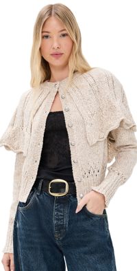 Free People Bali Cape May Sweater Natural Combo S