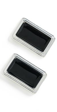 Heaven Mayhem Archer Rectangle Earrings SILVER / BLACK One Size