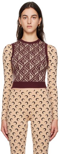 Marine Serre Red & Beige Moon Diamant Tank Top