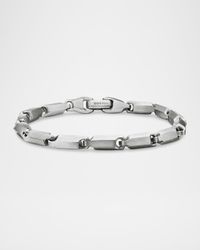 Men's Faceted Chain Link Bracelet in Silver, 3mm