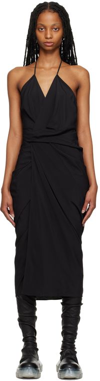 Rick Owens Robe midi Laura noire
