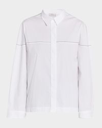 Punto Luce Boxy Stretch Cotton Shirt