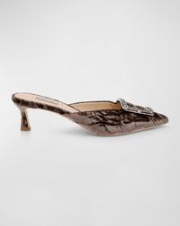 Abigayl Velvet Buckle Mule Pumps
