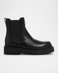 VLogo Signature Leather Beatle Chelsea Boots