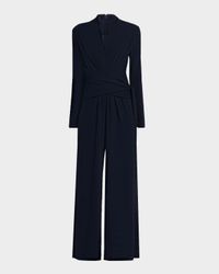 Wrap Jersey Wide-Leg Jumpsuit