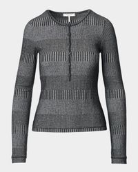 The Knit Two-Tone Henley Top