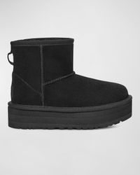 Girl's Classic Mini Platform Suede Booties, Kids