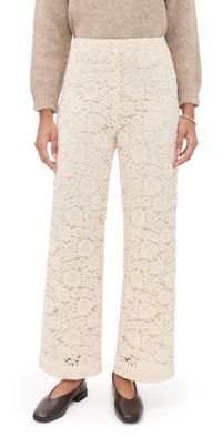 The Tiny Big Sister Lace Wide Trousers Light Cream 38