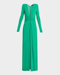 Martini Deep V-Neck Viscose Gown