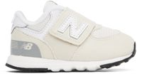 New Balance Baby Beige & White 574 New-B Hook & Loop Sneakers