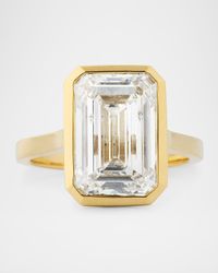 Lab Grown Diamond 14K Yellow Gold Emerald Cut Solitaire Ring, 8.00tcw