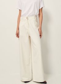 Sessun - Jean large taille haute en coton - Taille 42 - Blanc