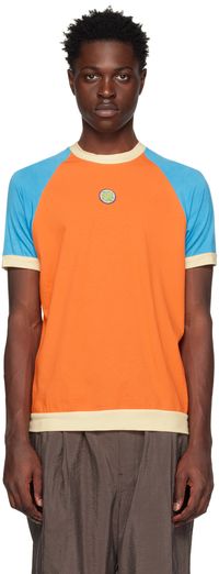 Lukhanyo Mdingi Orange Colorblocked T-Shirt