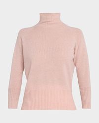 Turtleneck Ribbon Back Cutout Cashmere Sweater