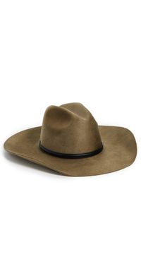 Janessa Leone Nash Stiffened Wool Fedora Camel S